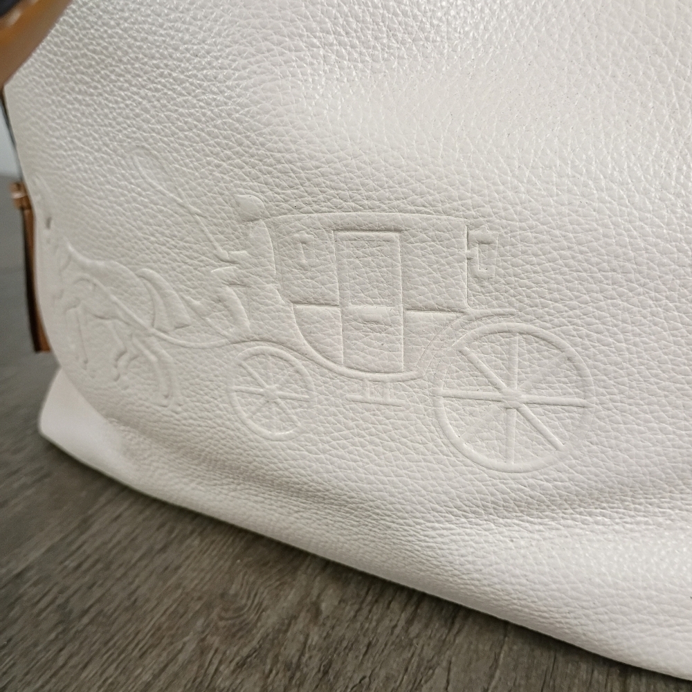 Coach  Andy Tote W/Horse & Carriage Logo With Pebbled Leather In Chalk NWT - Picture 14 of 14